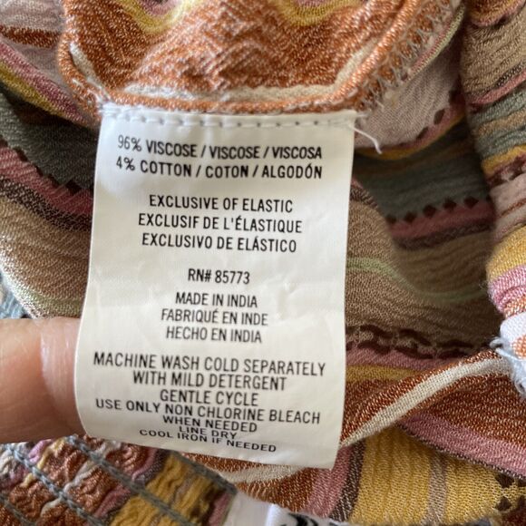 O'Neil Pants Womens Small Multicolor Striped Elastic Waist Casual Lounge Pants - Picture 5 of 6